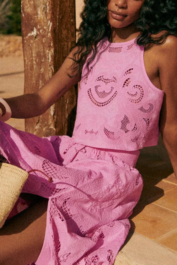 Moise | Conjunto Rosa em Renda