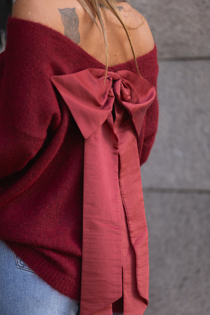 Camisola laço nas costas - bordeux