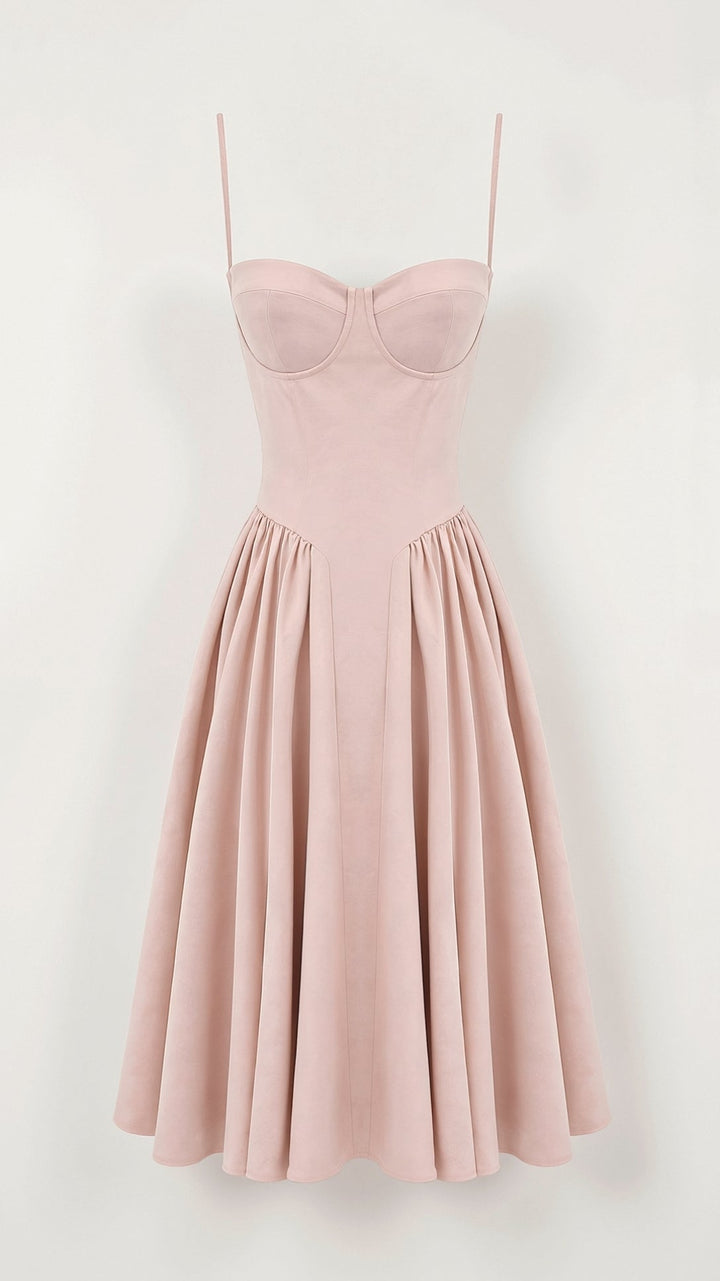 Odette Élégance | Vestido midi com corpete estruturado