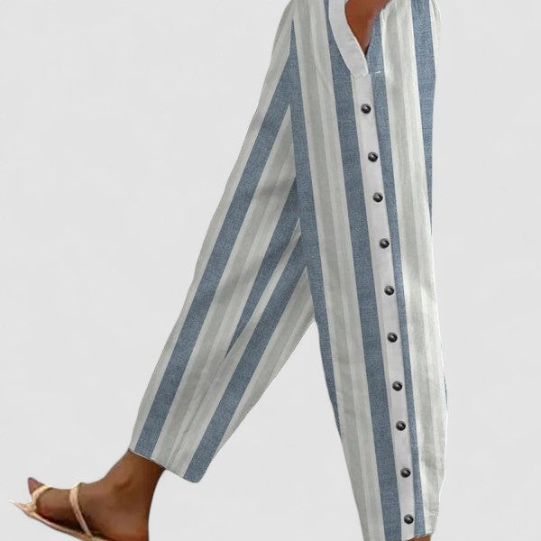 Maria - Calças largas e casuais às riscas