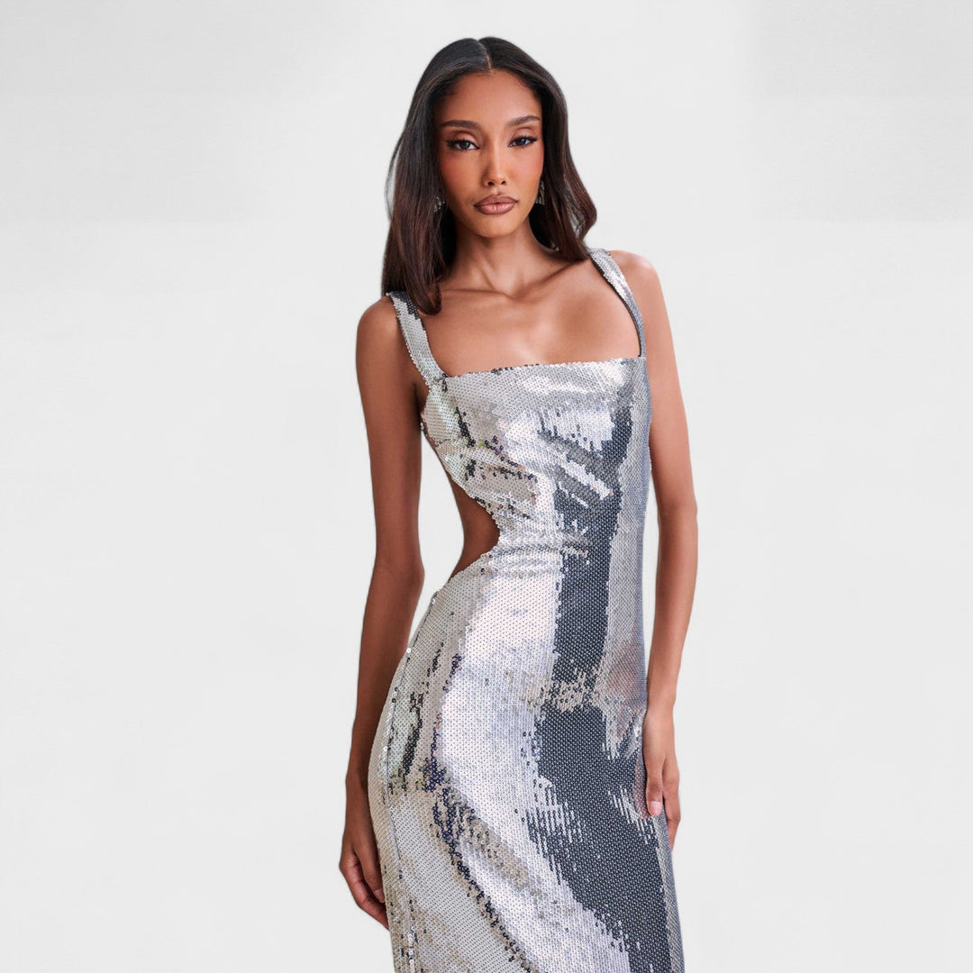 Vestido de gala Sparkle Silver - Edição de noite