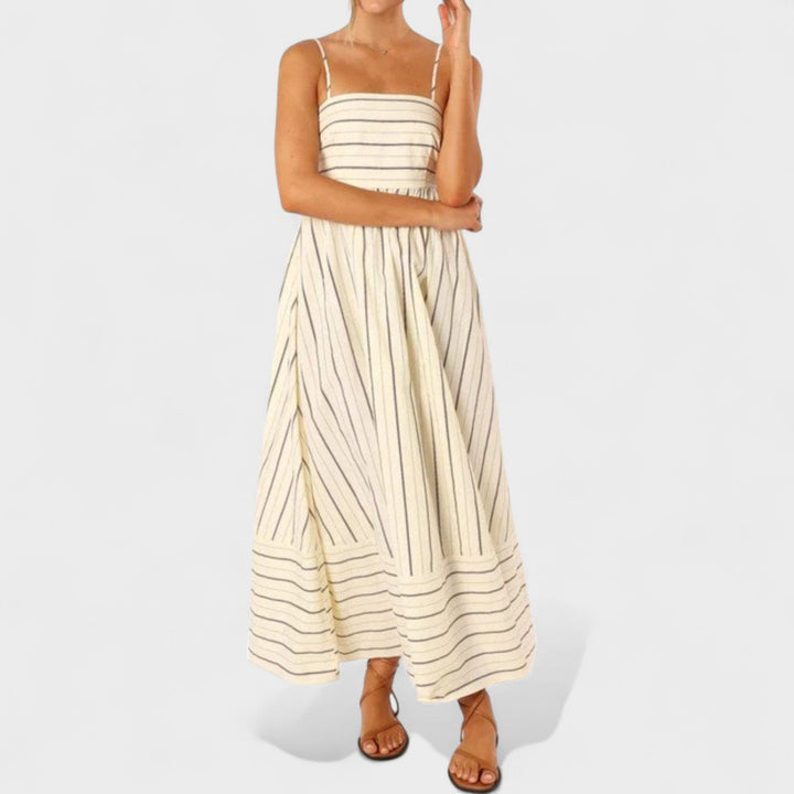 Isabel - Vestido comprido às riscas