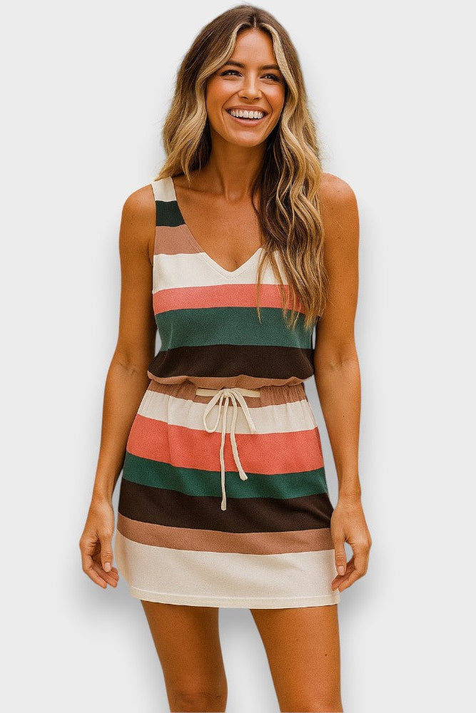 Jemma – Vestido Mini com Estampa de Riscas