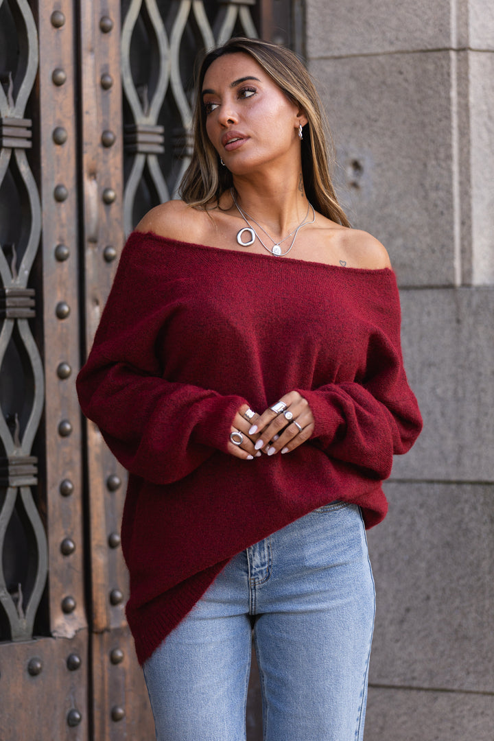 Camisola laço nas costas - bordeux