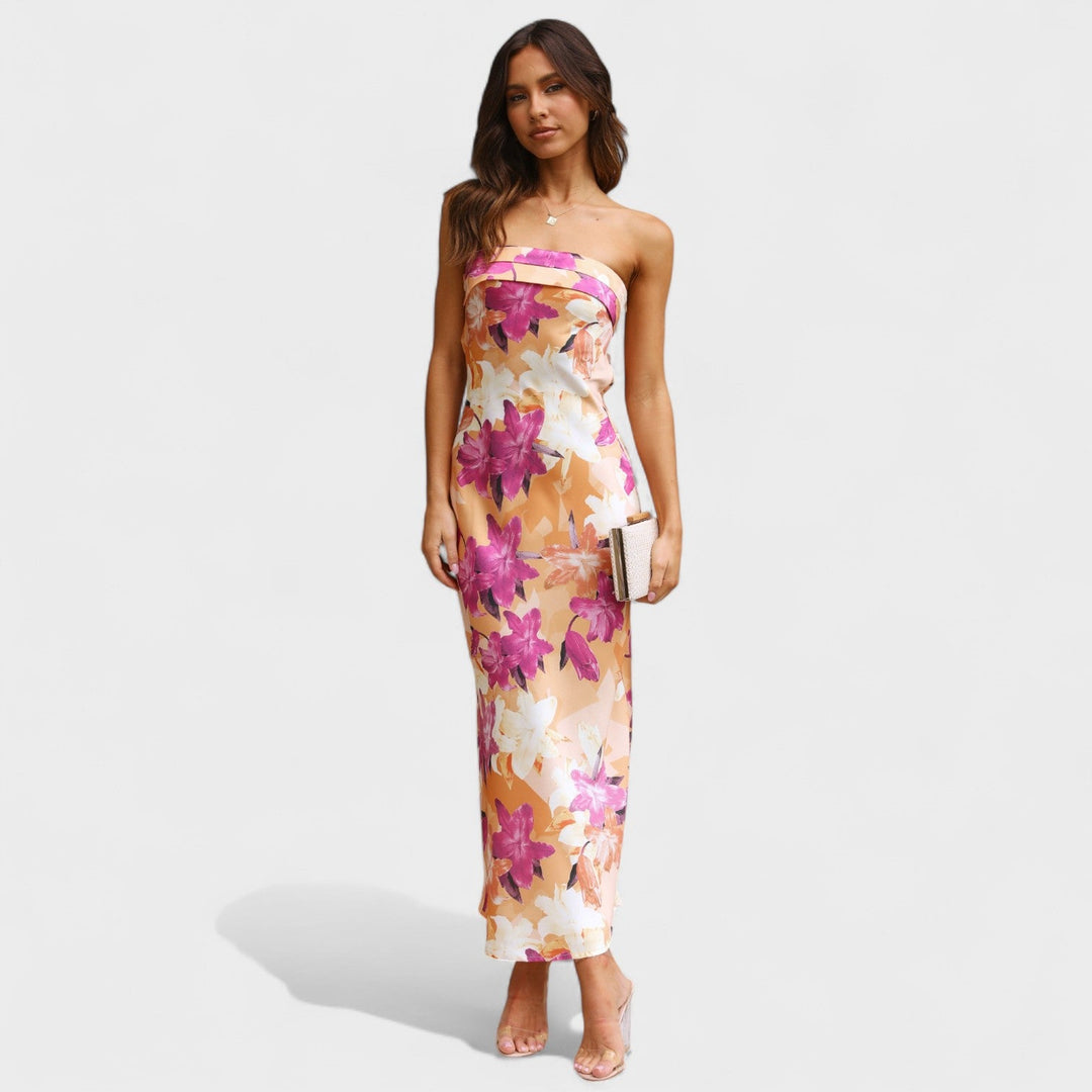 Carmen | Vestido de cetim sem mangas