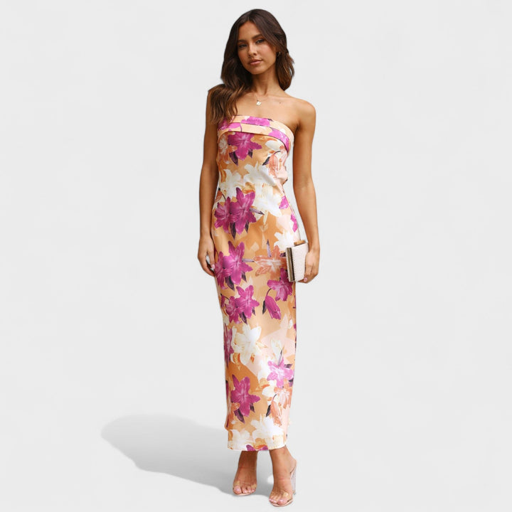 Carmen | Vestido de cetim sem mangas