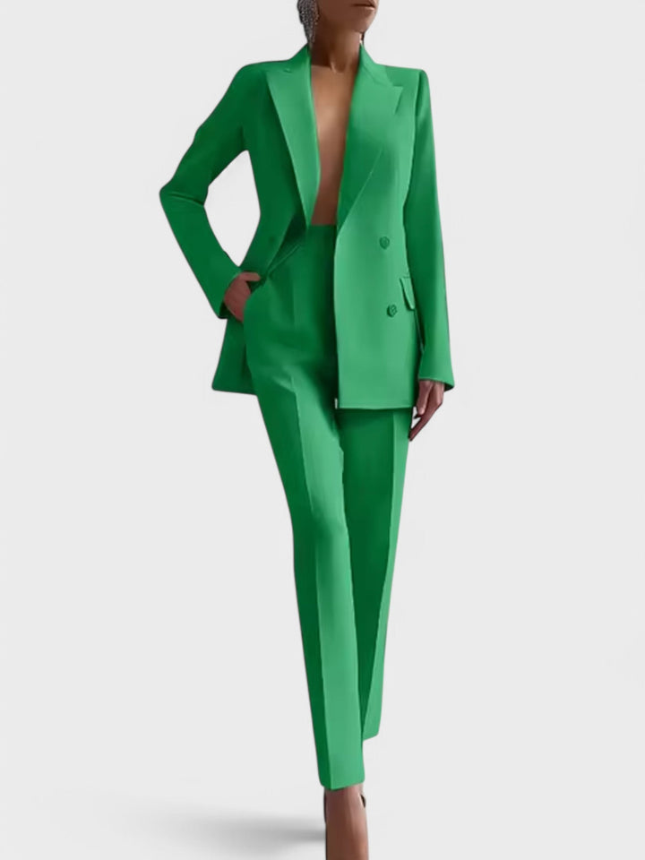 Olívia – Conjunto de Blazer e Calças de Pregas