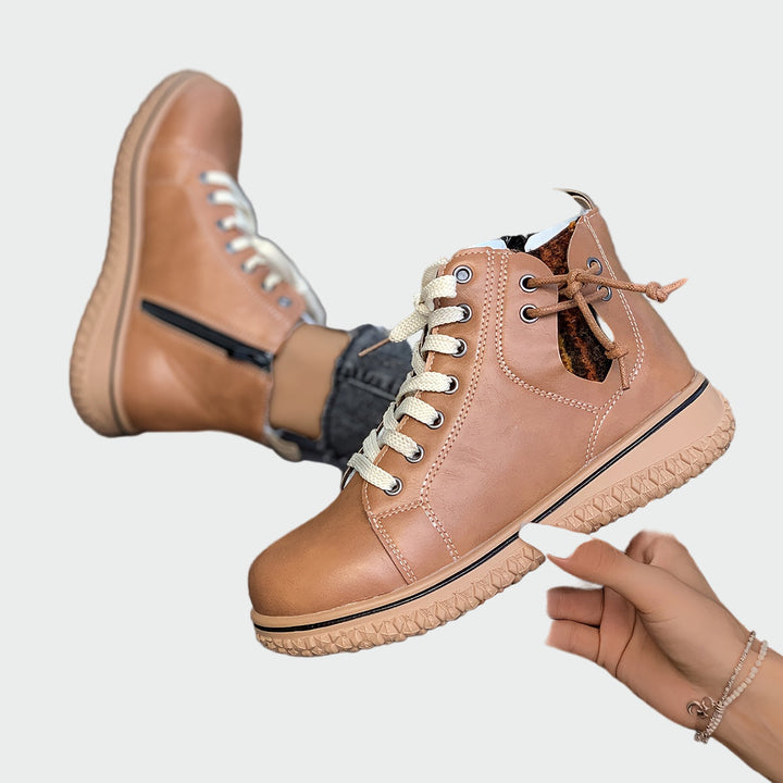 Botas de couro ortopédicas de cano baixo