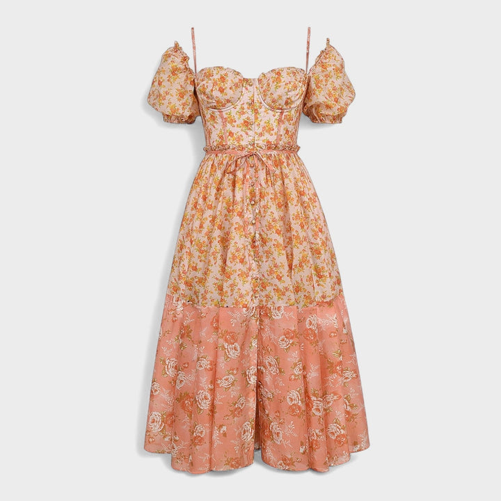 Vestido Valentina Floral Coral