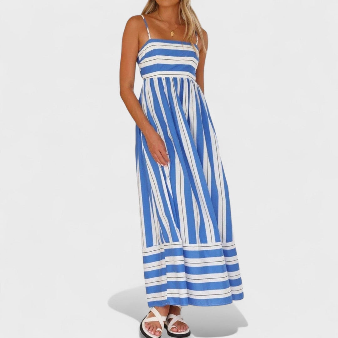 Isabel - Vestido comprido às riscas