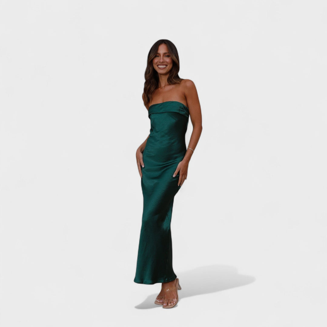 Carmen | Vestido de cetim sem mangas