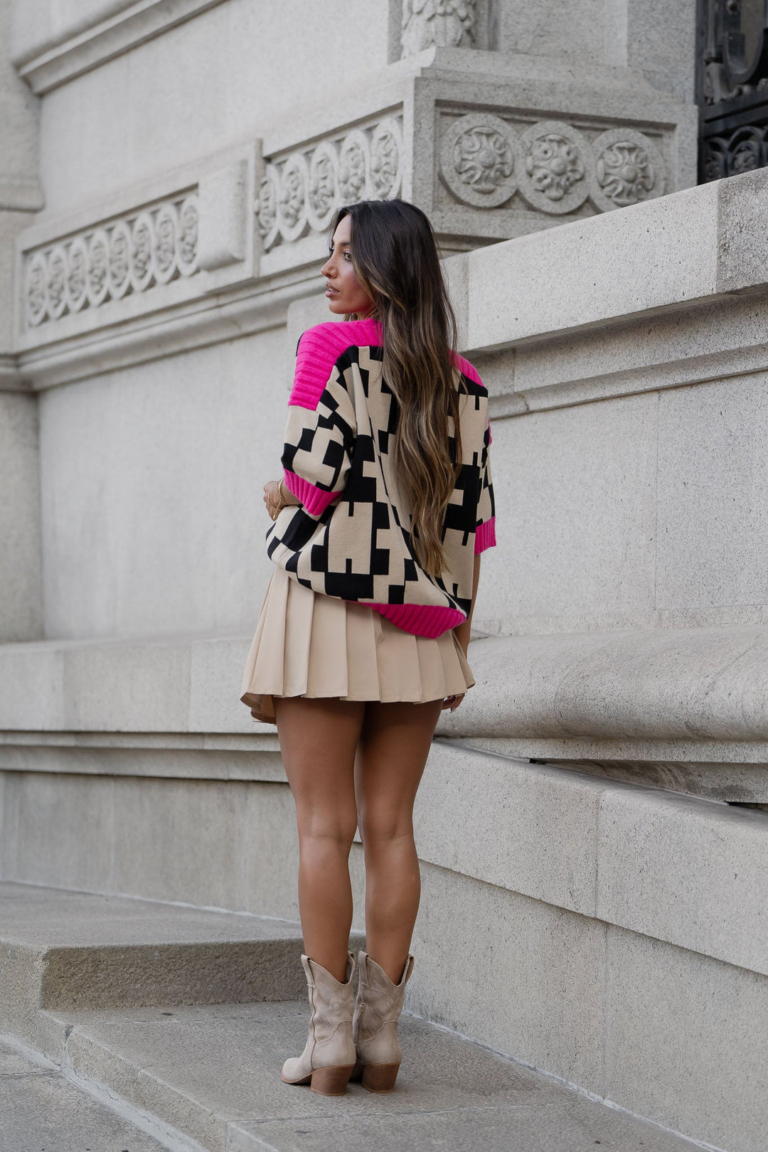 Saia-calção c/ pregas - bege