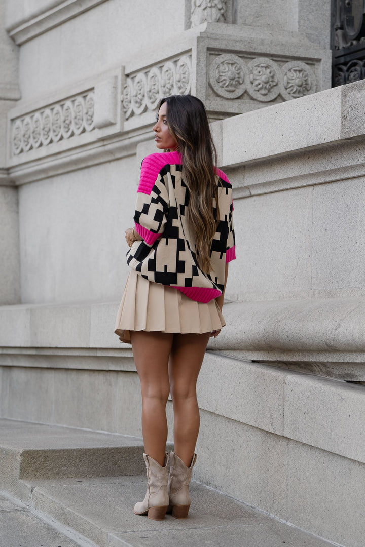 Saia-calção c/ pregas - bege