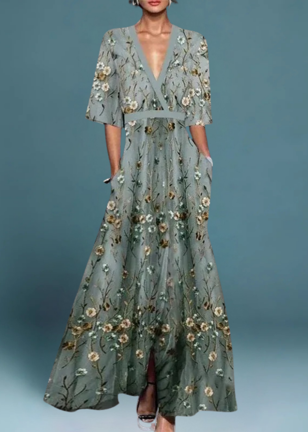 Romi - Vestido maxi floral elegante