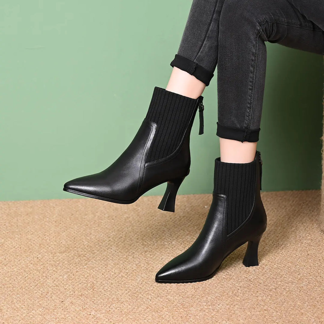 Clara–Botas com plataforma em Couro
