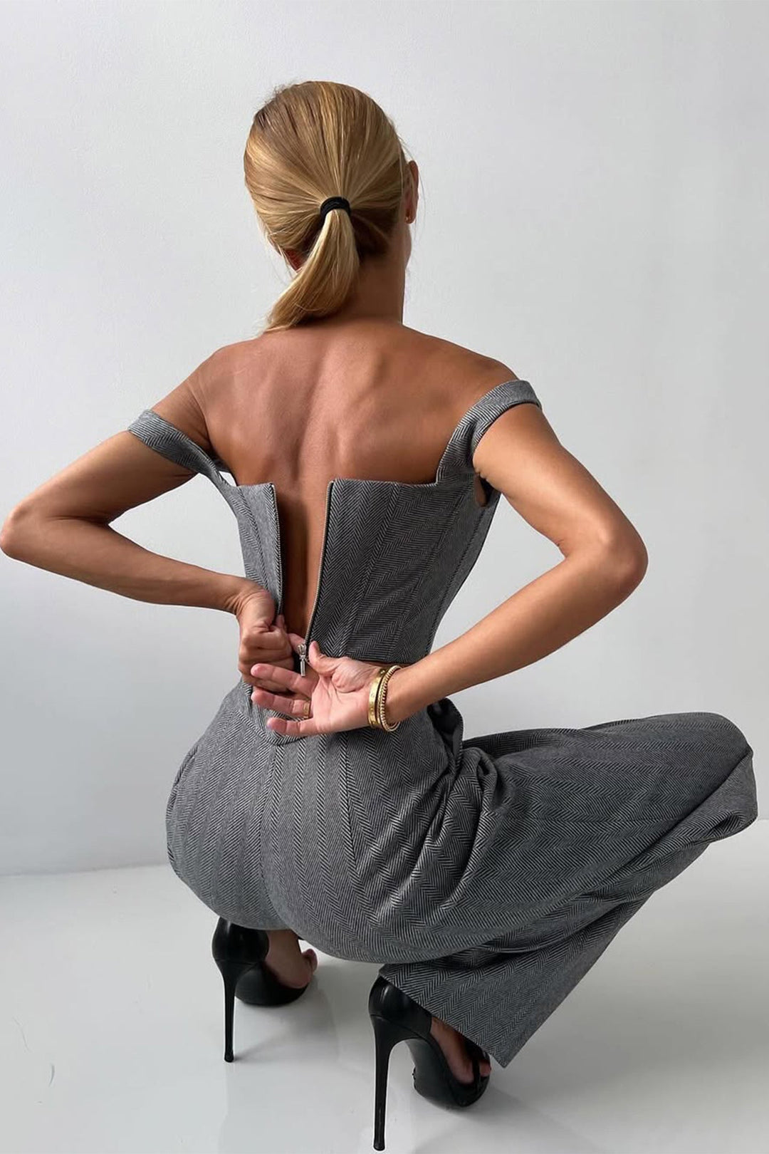 Elegance - Conjunto de três peças com blazer trespassado