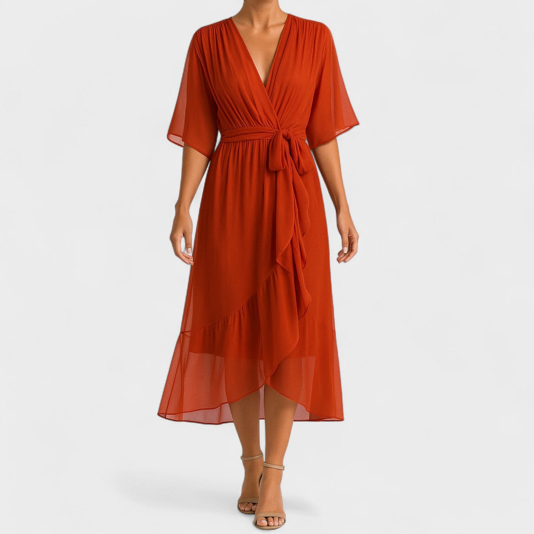 Yalina - Vestido elegante à volta da cintura com cintura ajustável