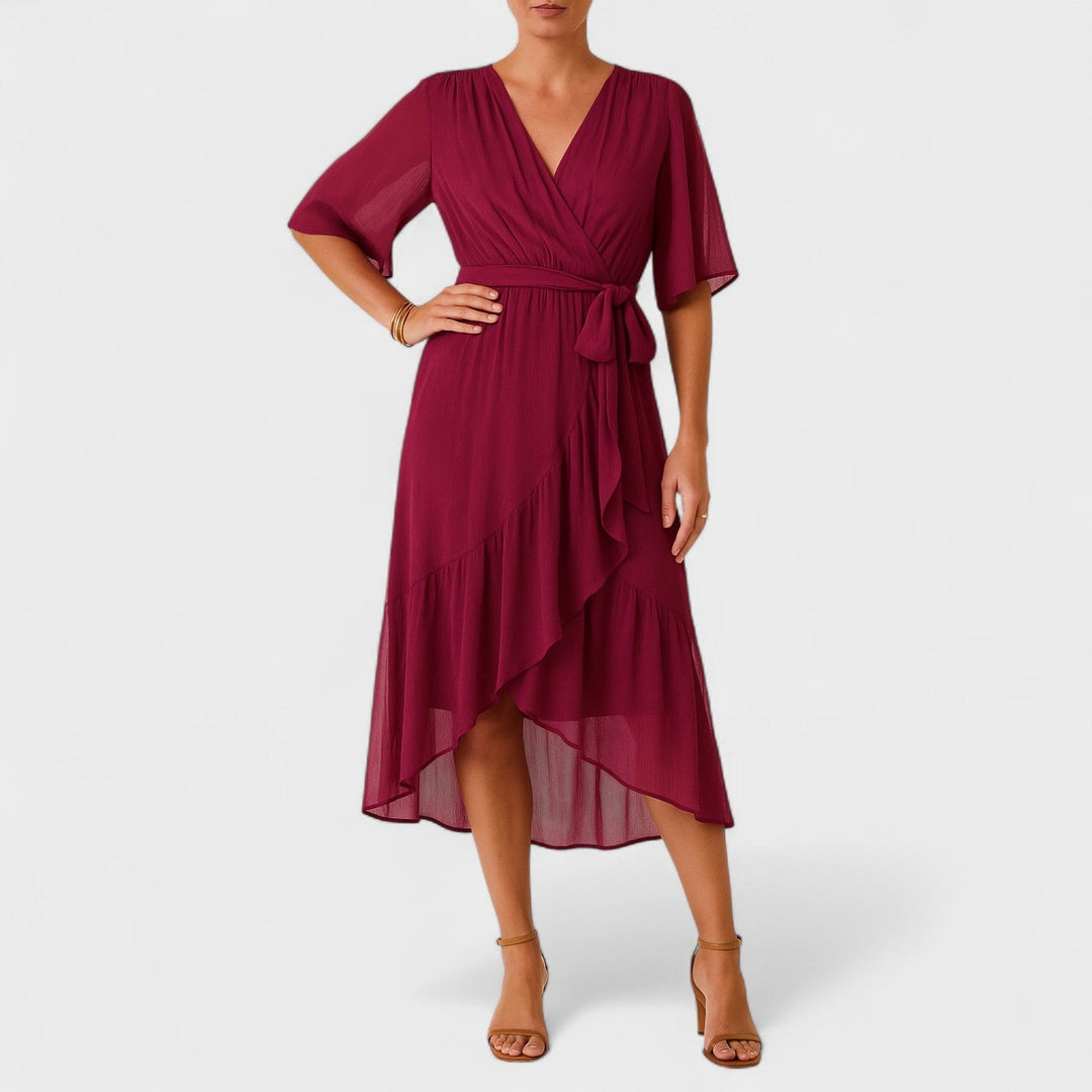 Yalina - Vestido elegante à volta da cintura com cintura ajustável