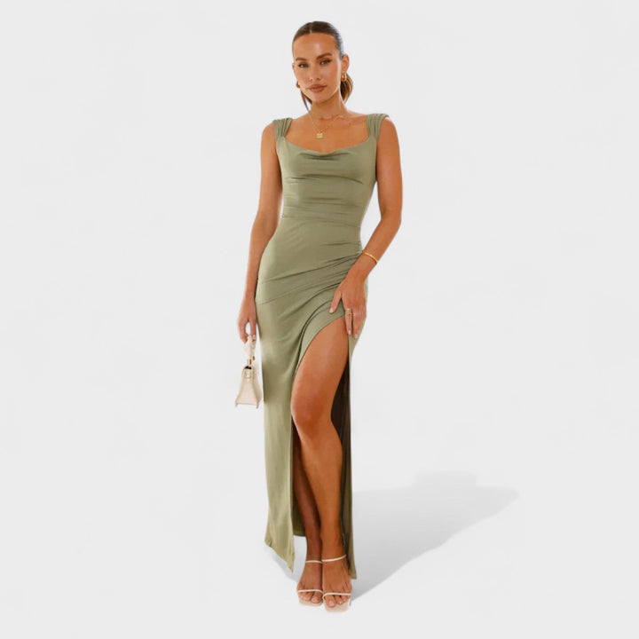 Sarella - Vestido comprido com costas abertas e laço