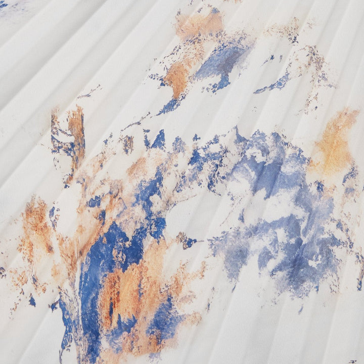 Jessie | Vestido Elegante de Cerimónia Floral em Azul e Branco