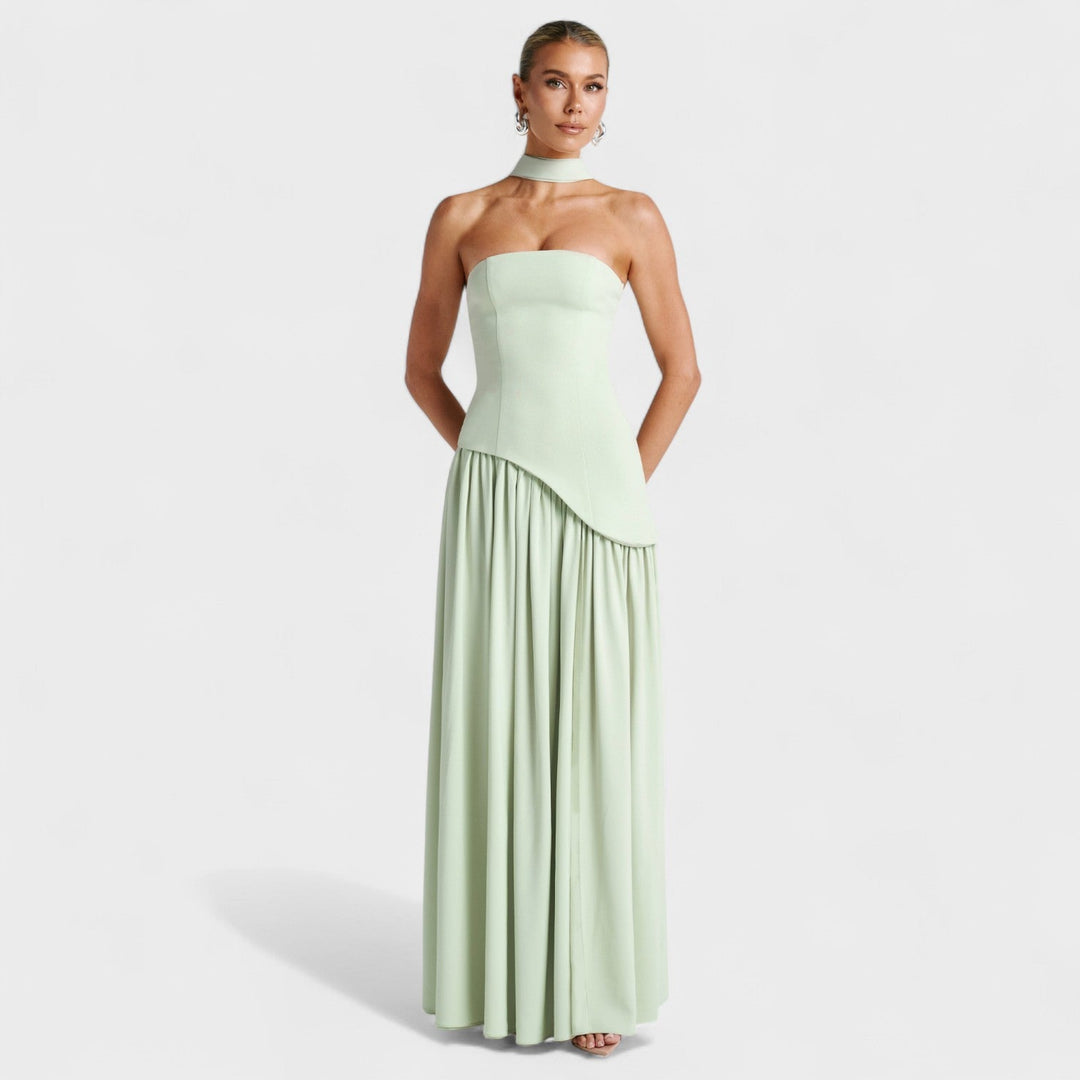 Vestido Maliyah - Corte assimétrico Hortelã