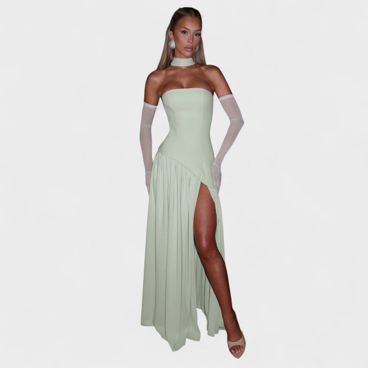 Vestido Maliyah - Corte assimétrico Hortelã