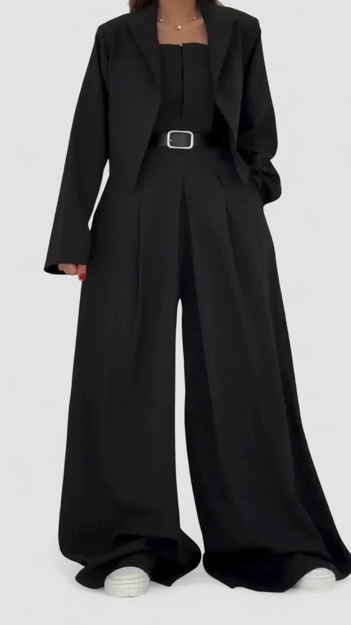 Maria™ - Conjunto Feminino Com Bustier + Casaco – Estilo elegante e moderno