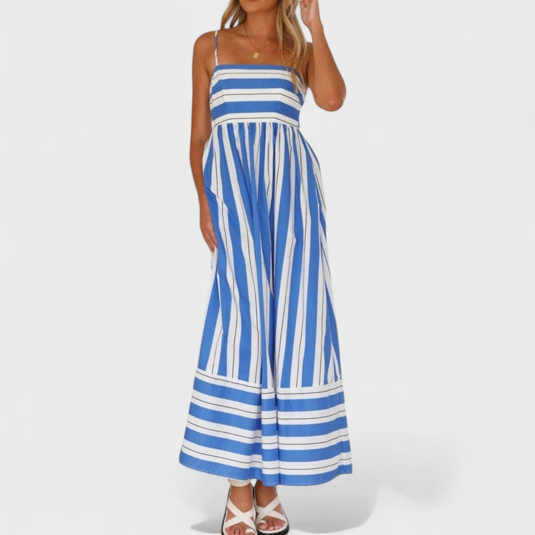 Isabel - Vestido comprido às riscas