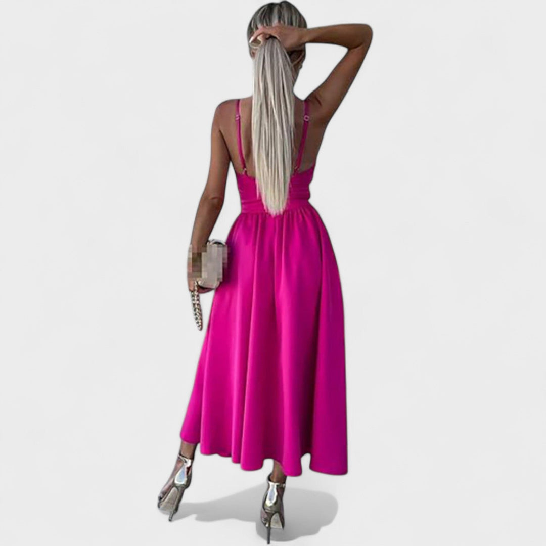 Cielo Divino – Vestido Midi con Abertura Frontal