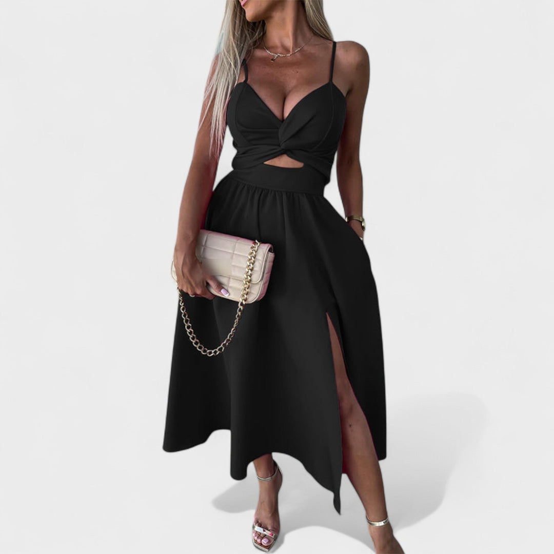 Cielo Divino – Vestido Midi con Abertura Frontal