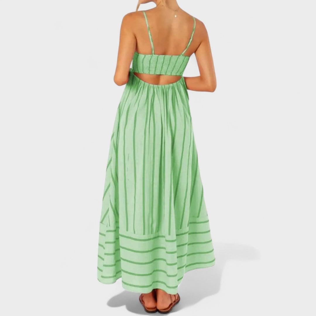 Isabel - Vestido comprido às riscas